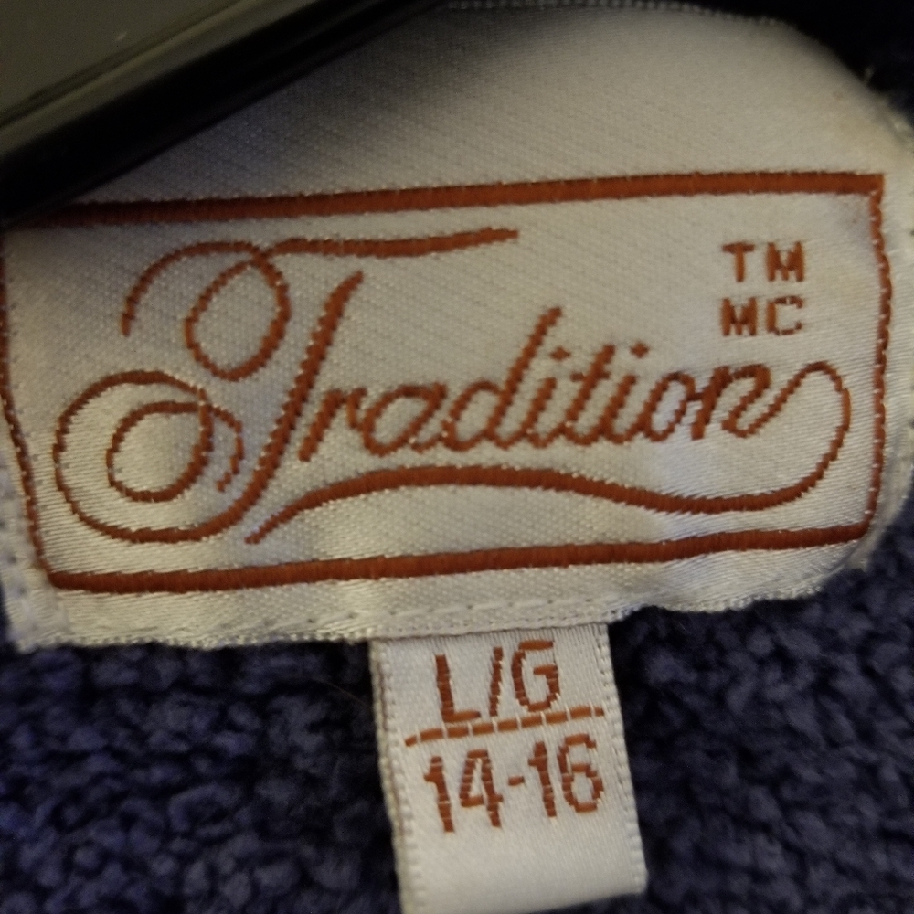Tradition Heather Blue Sweater 100% Polyester L (14/16) (K758) - Picture 6 of 6